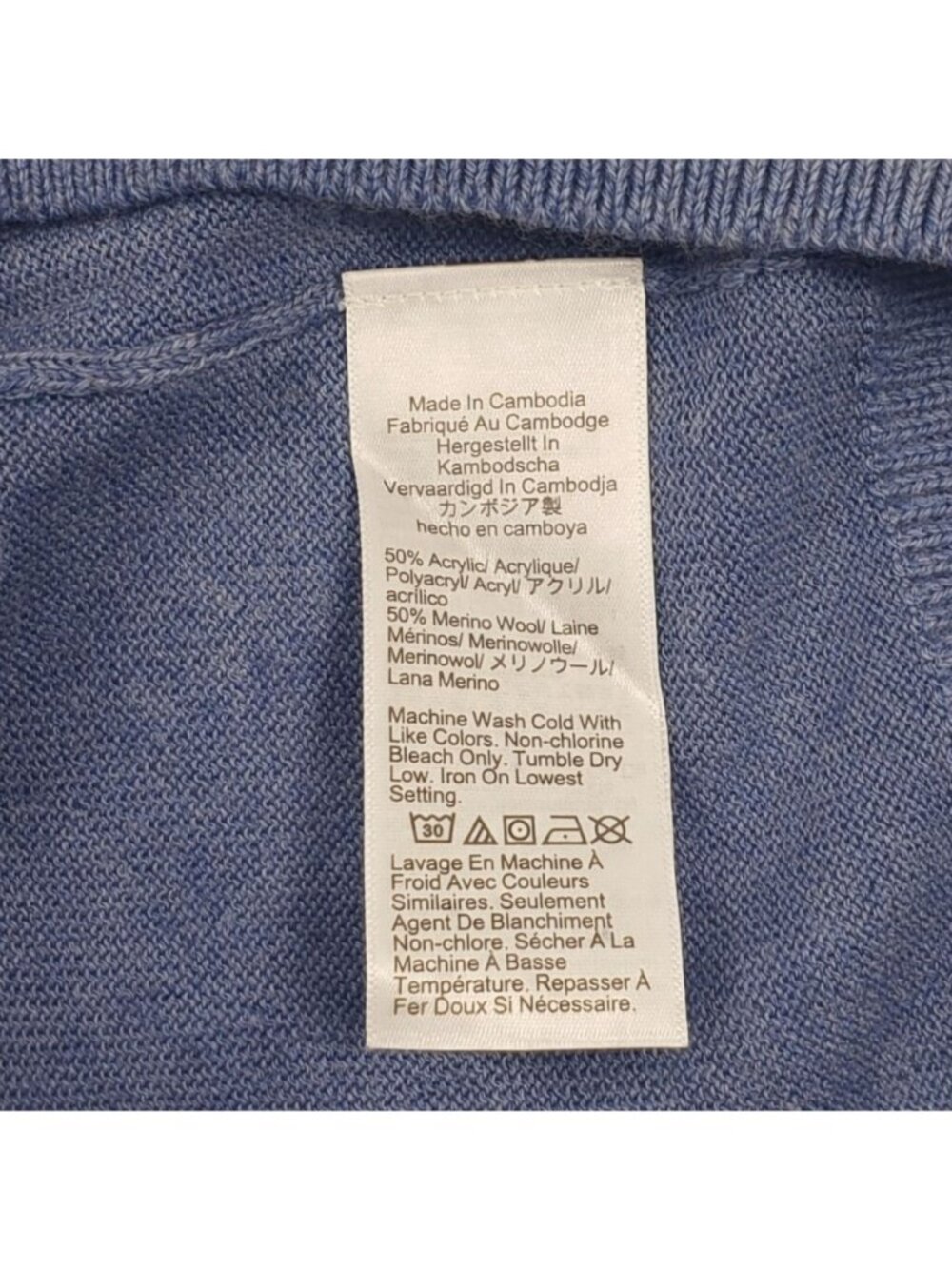 J.Crew Factory Machine-Washable Merino Blend Half-Zip Sweater Men’s Large Blue - Picture 10 of 16